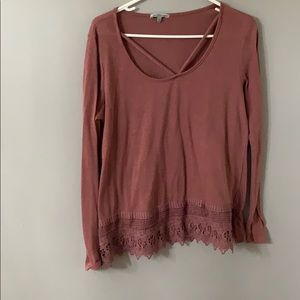 Dark dusty rose long sleeved shirt